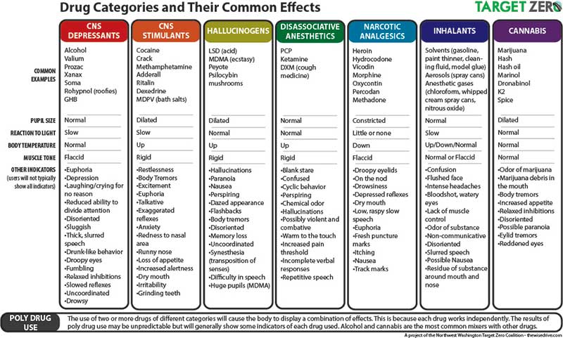 Drug Categories And Their Common Effects The Wise Drive